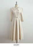 Rebbe Jacquard Collar Pleated One Piece (Belt set)