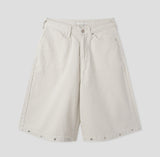 Leaden Stud Cotton Bermuda Shorts
