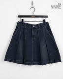 Heta Pleated Tennis Denim Midi Skirt