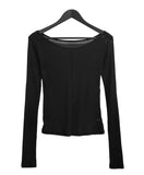 Basic Boat Neck See-Through Tee