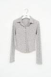 (W) Mu Collar Knitted Top