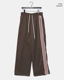 Kinda Track Snap Button Wide Long Training Pants