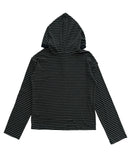STRIPE BUTTON HOOD T