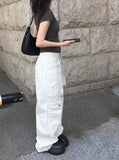 Kens Big Pocket Zipper Cargo Wide Pintuck Pants