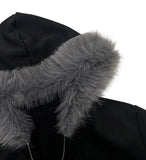 (Lining brushed) FUR HOOD ZIP-UP