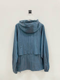 Double Pleats High-Neck S/S Blue Jacket