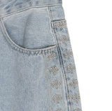Pinata embroidery wide denim pants