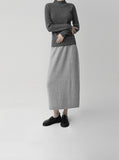 [Premium] Whole Garment  Half-Turtleneck Ribbed Knit