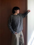 Pigment Washed Damage Ribbed Knit