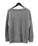 Loose-fit V-neck fur cardigan