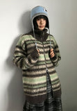 HAIRY STRIPE KNIT ZIP-UP