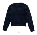 (WOOL) CABLE CROP KNIT CD