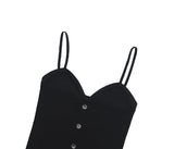 RIBBED BUTTON KNIT TOP