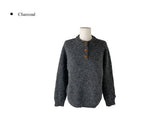 Nav Button Label Patch Round Wool Knit