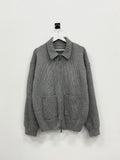 Coma collar knit zip-up