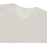 Bone linen V-neck knit