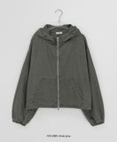 Pedro Pigment Crop Hood Zip-Up Jumper
