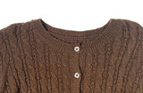Groom Cable Round Neck Knit Cardigan