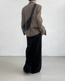 Tweed Wool 3 Button Overfit Jacket