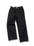 Semi-Wide Fit Indigo Dark Blue Black Denim Pants