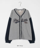 [BAONHAUS] Tenny lettering cotton color matching cardigan
