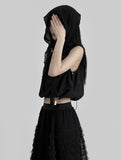 Punching Knit Bonnet Scarf