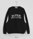 [unisex] Kiruko String Fleece Color Matching Lettering Sweatshirt