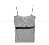[U-BASIC] 2TYPE Ribbed Tube Top Sleeveless (with cup)