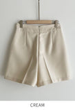 Brin Brushed Button High Waist Short Pants
