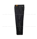 Hotfix side lettering unbalance denim pants