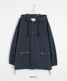 [BAONHAUS] Siven Check Color Matching Hood Field Jacket