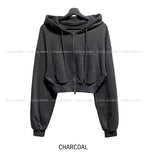 [U-BASIC] Beryl Two-Way Cropped Hooded Zip-Up