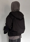 CHECK CONTRAST HOOD JUMPER
