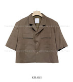 Summer rubbing linen crop jacket