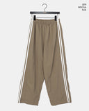 Kitten Nylon Track Banding Wide Long Pants