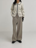 Two-Tuck Basic Wide Slacks