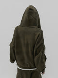 Breal spray washing hooded zip-up