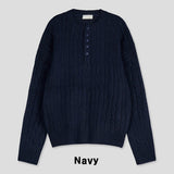 Rubin Cable Henley Neck Knit