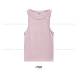 [U-BASIC] Pudding incision round ribbed sleeveless