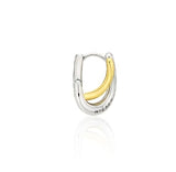 Etreve Silver Note Wave One-Touch Earrings