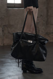 [mnem] Oversized Leather Shopper