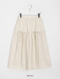 [BAONHAUS] Relia Shirring Ribbon Banding Long Skirt