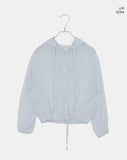 Gali See-Through Strap Hooded Long-Sleeve Cardigan