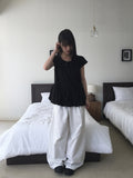 Putting Balloon Short Sleeve Cap Sleeve Blouse
