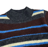 (WOOL) STRIPE HALF KNIT