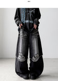 Bin Damage Layered Wide Denim