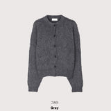 Cropped Bronzed Angora Cardigan