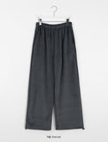 [BAONHAUS] Pmoi Mink Brushed Banding String Corduroy Wide Pants