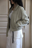 Humming Crop Leather Jacket