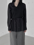 Cashmere wool diagonal knit vest